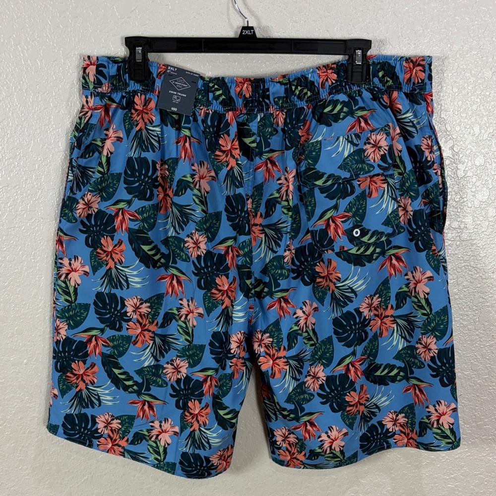 St.John’s Bay, size 2XLT,Floral Blue Men's Swim Shorts - Picture 6 of 17